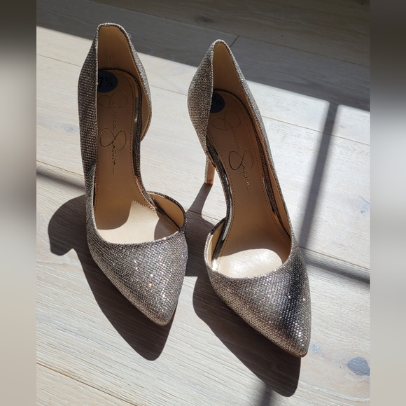 JESSICA SIMPSON | Silver Sparkle Heels - Picture 3 of 8